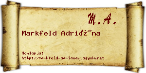 Markfeld Adriána névjegykártya